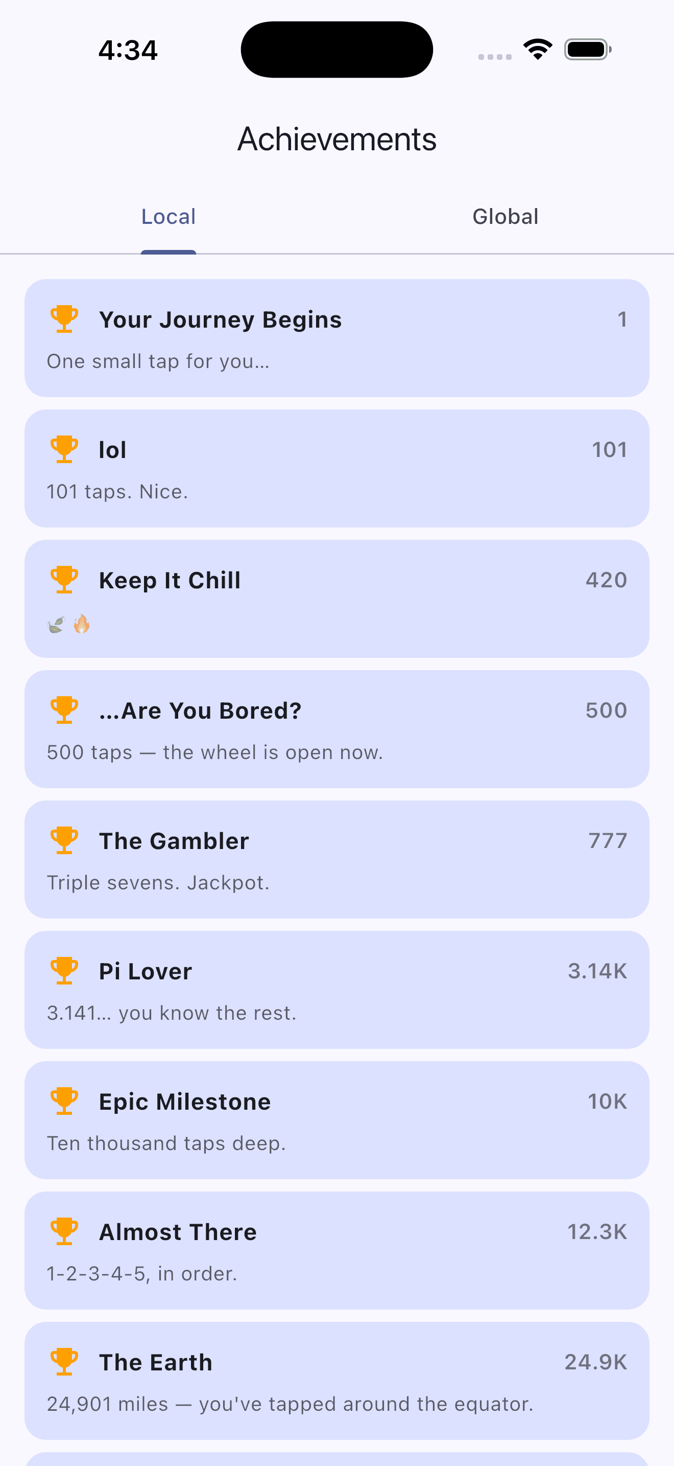 World Button screen 4