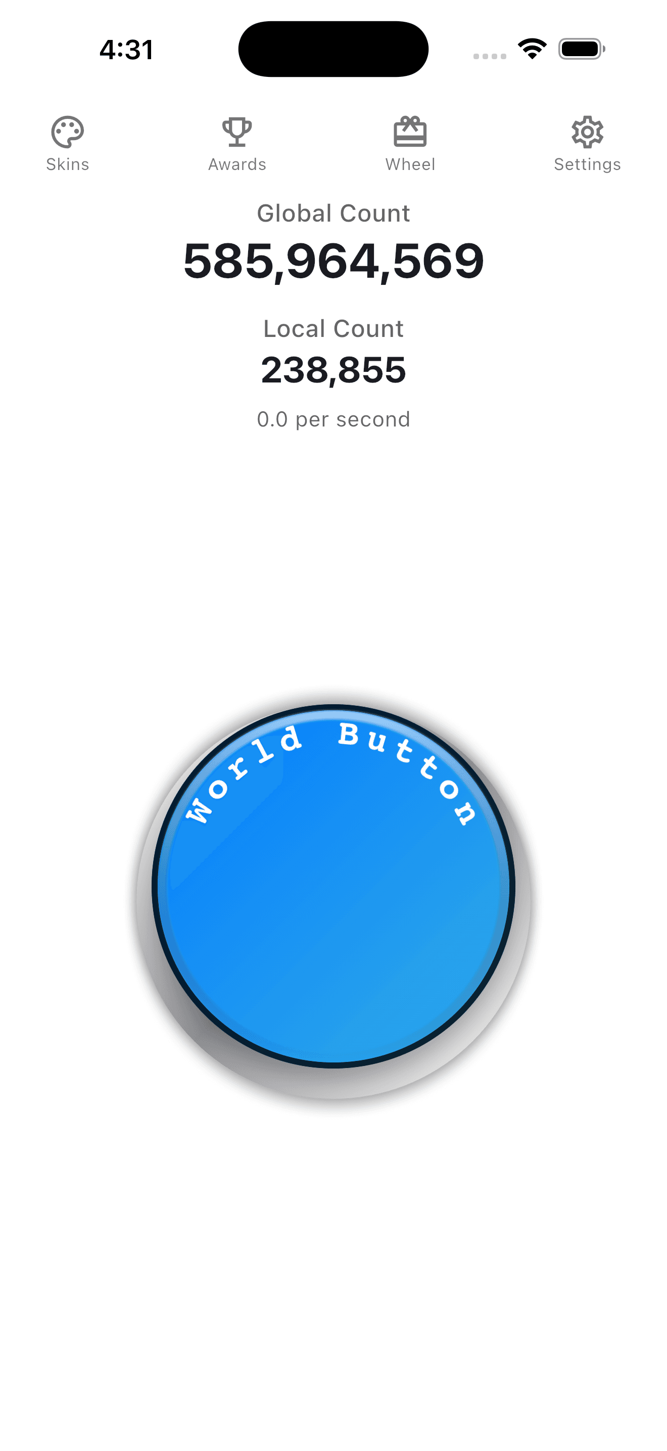 World Button screen 1