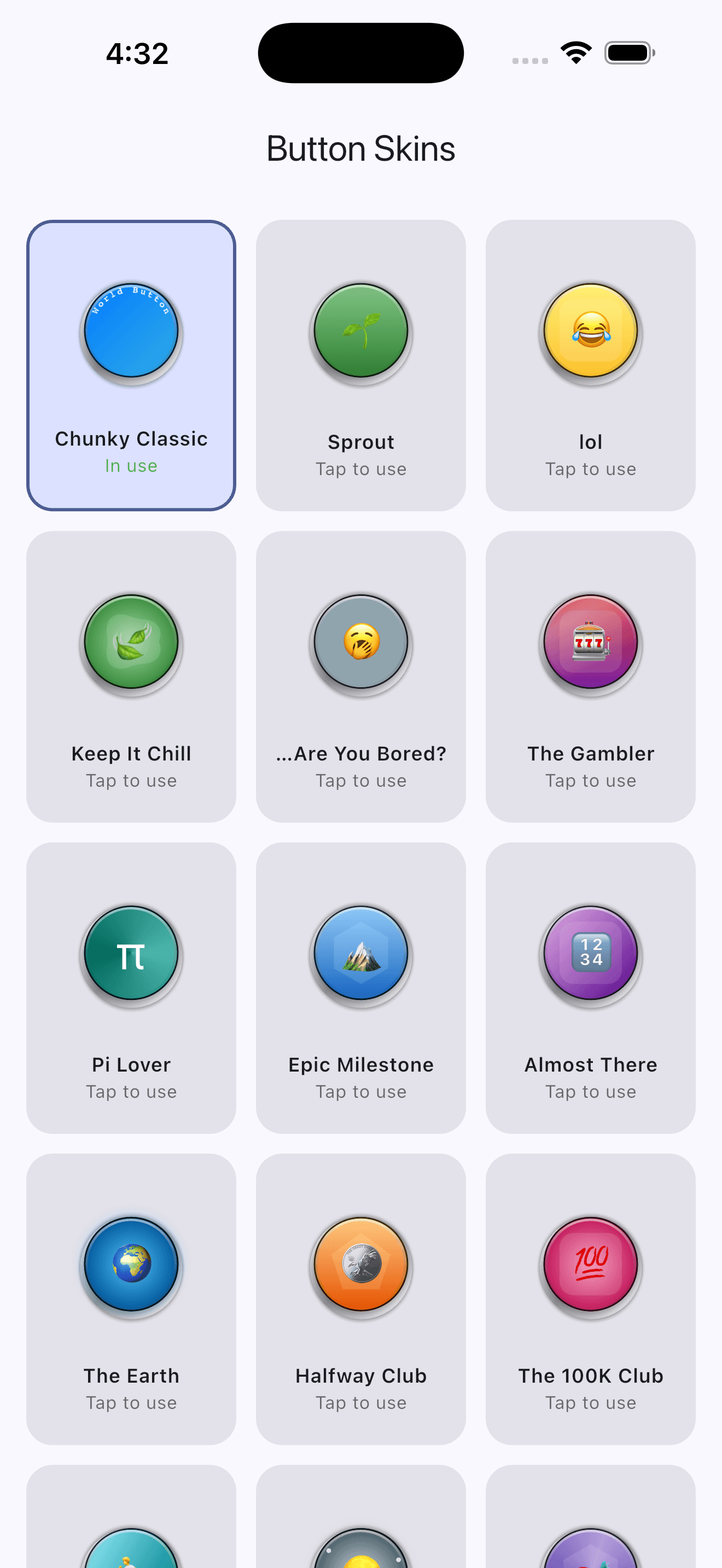 World Button screen 2